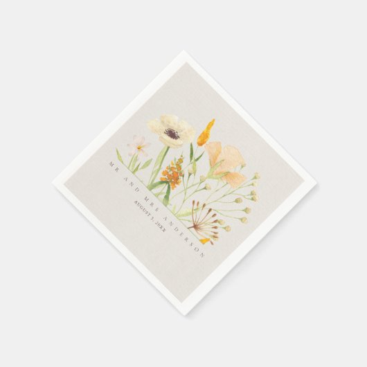 Wilde bloemen Botanische tuinbruiloft Napkins Servet (Hoek)