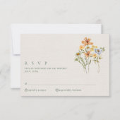 Wilde bloemen Botanische tuinbruiloft RSVP Kaartje (Voorkant)