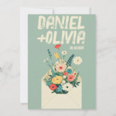 Wilde bloemen Botanische tuinbruiloft Save The Date (Achterkant)