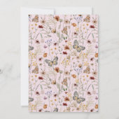 Wilde bloemen Boterfly Floral sparen de datum Save The Date (Achterkant)