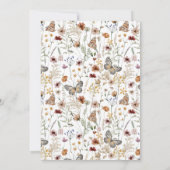 Wilde bloemen Boterfly Floral sparen de datum Save The Date (Achterkant)