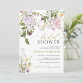 Wilde bloemen Bridal Shower Kaart (Staand voorkant)