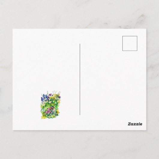Wilde bloemen briefkaart (Achterkant)