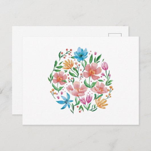 Wilde bloemen briefkaart (Voorkant / Achterkant)