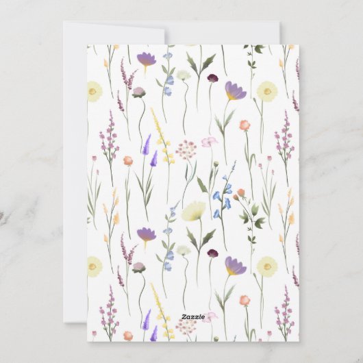 Wilde bloemen bruids douche uitnodiging (Achterkant)