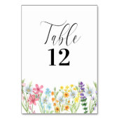 Wilde Bloemen Bruidsboeket Weide Bloem Tafelnummer (Voorkant)
