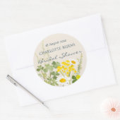 Wilde Bloemen Bruidsdouche Aangepast Ronde Sticker (Envelop)