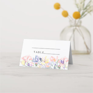 wilde bloemen bruidsdouche - huwelijks plaatskaart plaatskaartje