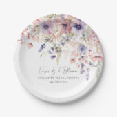 Wilde bloemen bruidsfeest papieren bordje (Voorkant)