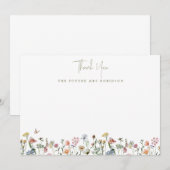 Wilde Bloemen Bruidsfeest Toekomstige Mevrouw Pers Bedankkaart (Voorkant / Achterkant)