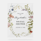 Wilde bloemen | Bruidsfeest welkom met bloemen Acryl Bord (Voorkant)