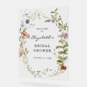 Wilde bloemen | Bruidsfeest welkom met bloemen Acryl Bord (Hoek)