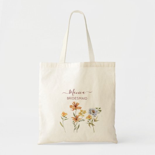 Wilde bloemen bruidsmeisje geschenken bruids parti tote bag (Voorkant)