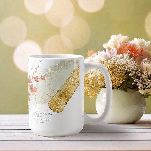Wilde bloemen bruidsmeisje goud ID954 Koffiemok
