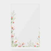 Wilde bloemen bruiloft acryl bord welkom. (Voorkant)