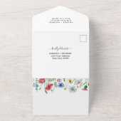 Wilde Bloemen Bruiloft All In One Uitnodiging (Buitenkant)
