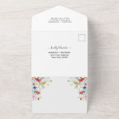 Wilde Bloemen Bruiloft All In One Uitnodiging (Buitenkant)