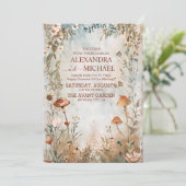 Wilde Bloemen Bruiloft Boho Landelijk Kaart (Staand voorkant)