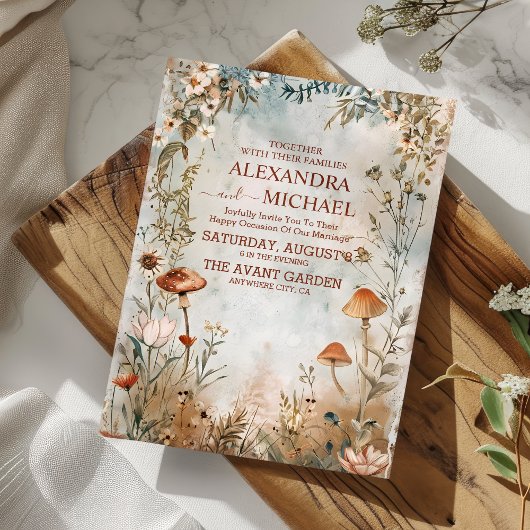 Wilde Bloemen Bruiloft Boho Landelijk Kaart
