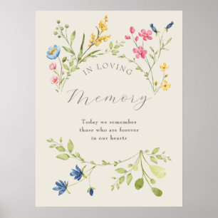 Wilde Bloemen Bruiloft In Lieve Herinnering Poster