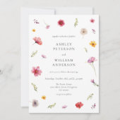 Wilde Bloemen Bruiloft Kaart (Voorkant)