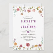 wilde bloemen bruiloft kaart (Voorkant)