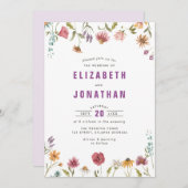 wilde bloemen bruiloft kaart (Voorkant / Achterkant)