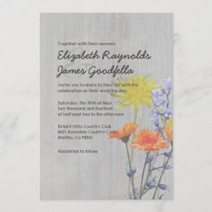  wilde bloemen bruiloft kaart