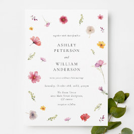 Wilde Bloemen Bruiloft Kaart