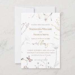 wilde bloemen bruiloft kaart