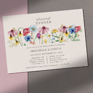 Wilde Bloemen Bruiloft Landelijke Bloemen Rehearsa Kaart