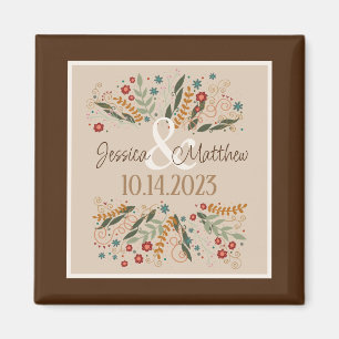 Wilde Bloemen Bruiloft Moderne Elegante Inspiratie Magneet