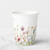 Wilde Bloemen Bruiloft Papieren Bekers (Achterkant)