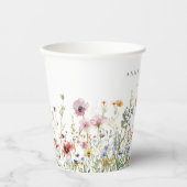 Wilde Bloemen Bruiloft Papieren Bekers (Voorkant)