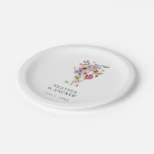 Wilde Bloemen Bruiloft Papieren Bord (Gekanteld)