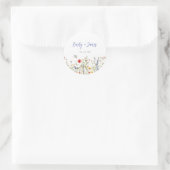 Wilde Bloemen Bruiloft Ronde Sticker (Tas)