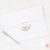 Wilde Bloemen Bruiloft Ronde Sticker (Envelop)