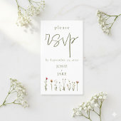  wilde bloemen bruiloft RSVP Informatiekaartje