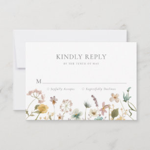 Wilde Bloemen Bruiloft RSVP Kaartje