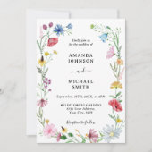 Wilde Bloemen Bruiloft Rustieke Bloemen Kaart (Voorkant)