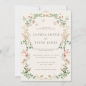Wilde Bloemen Bruiloft Rustieke Bloemen Kaart (Voorkant)