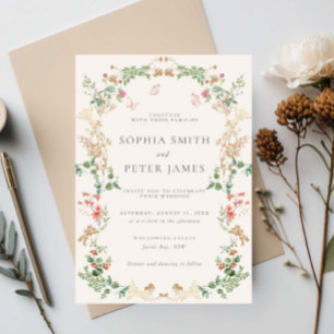 Wilde Bloemen Bruiloft Rustieke Bloemen  Kaart