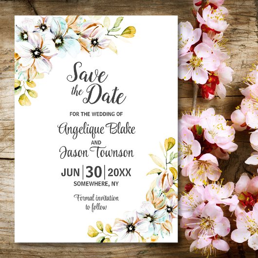 Wilde Bloemen Bruiloft Save The Date