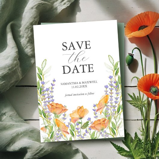 Wilde Bloemen Bruiloft Thema Save The Uitnodiging
