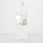 Wilde Bloemen Bruiloft Waterfles Etiket (Achterkant)