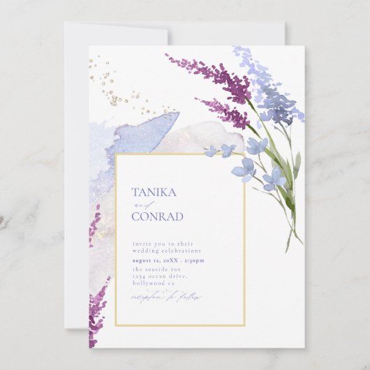 Wilde bloemen bruiloft waterverf peri ID954 (Voorkant)