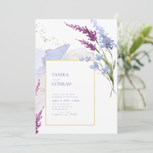 Wilde bloemen bruiloft waterverf peri ID954 (Staand voorkant)