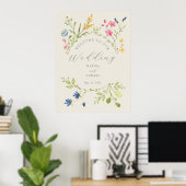 Wilde Bloemen Bruiloft Welkom Bord Poster (Thuiskantoor)