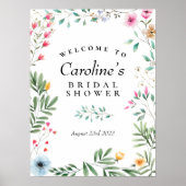 Wilde Bloemen Bruisend Welkom Bord Poster (Voorkant)