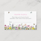 Wilde bloemen Butterflies Diaper Raffle Baby showe Informatiekaartje (Voorkant)